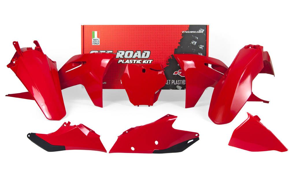 RTech Plastic Kit for GasGas MC, MCF, EX, and and EXF Bikes (2021-2023) - 6 PCS - (GasGas Red/Black) 