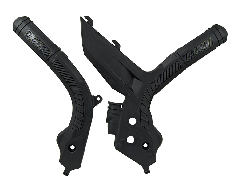 RTech Bi-Material Frame Protectors for KTM Bikes (2018-2023) - (Black)