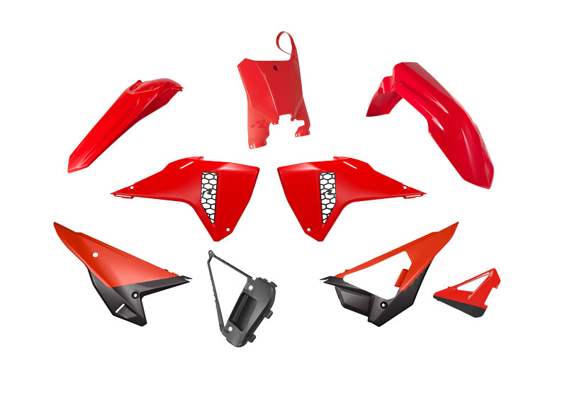 RTech Plastic Kit for Honda CRF-R and CRF-RWE Bikes (2025) - 6 PCS - (CRF Red)
