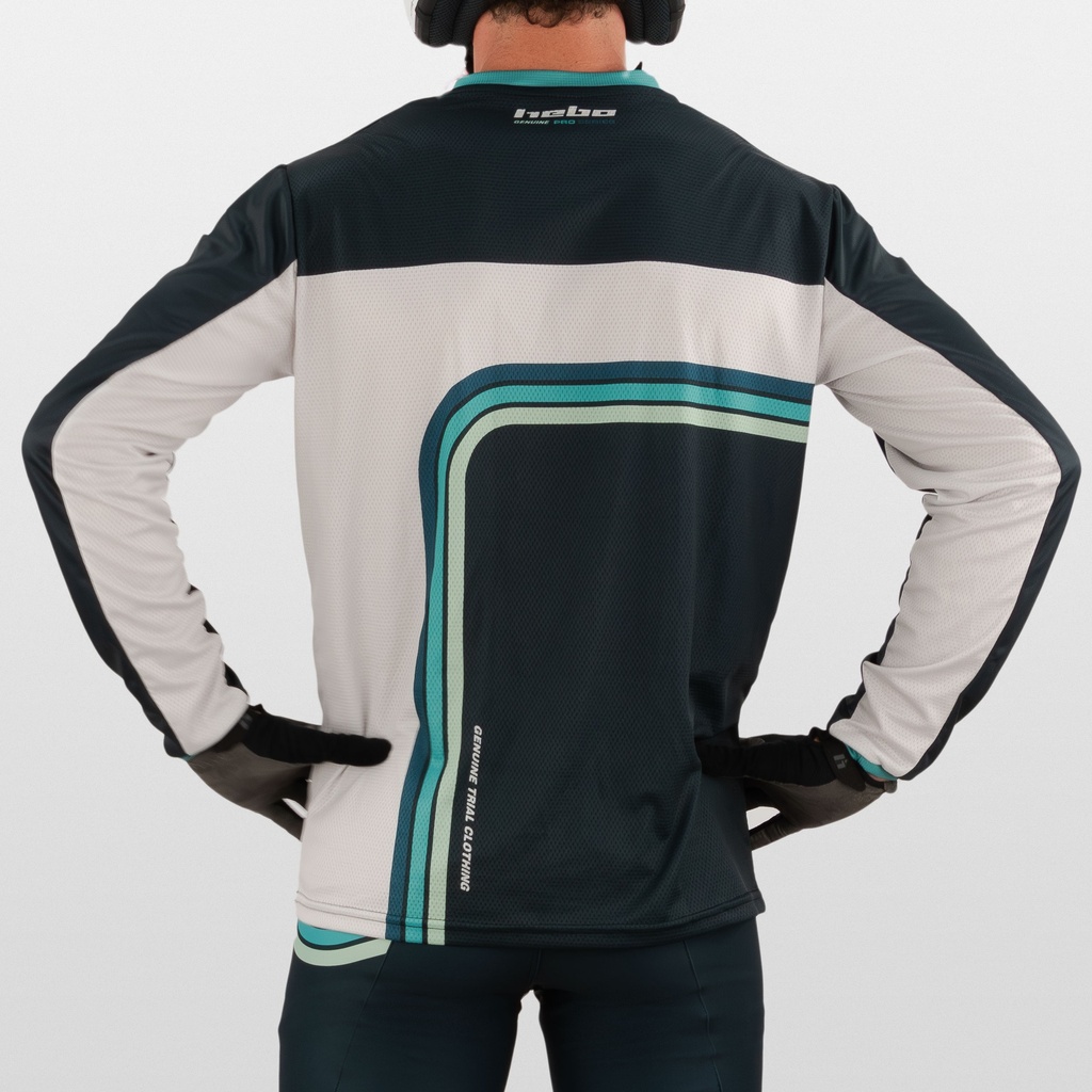 Hebo Pro Trial Retro Jersey (Green) - Lifestyle (Back)