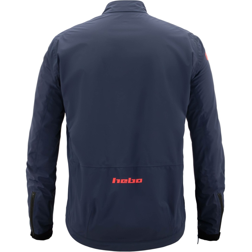 Hebo Tech Jacket with Triple Layer Waterproof Stretch Fabric (Dark Blue) - Back
