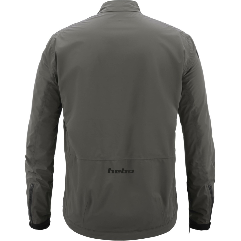 Hebo Tech Jacket with Triple Layer Waterproof Stretch Fabric (Dark Grey) - Back