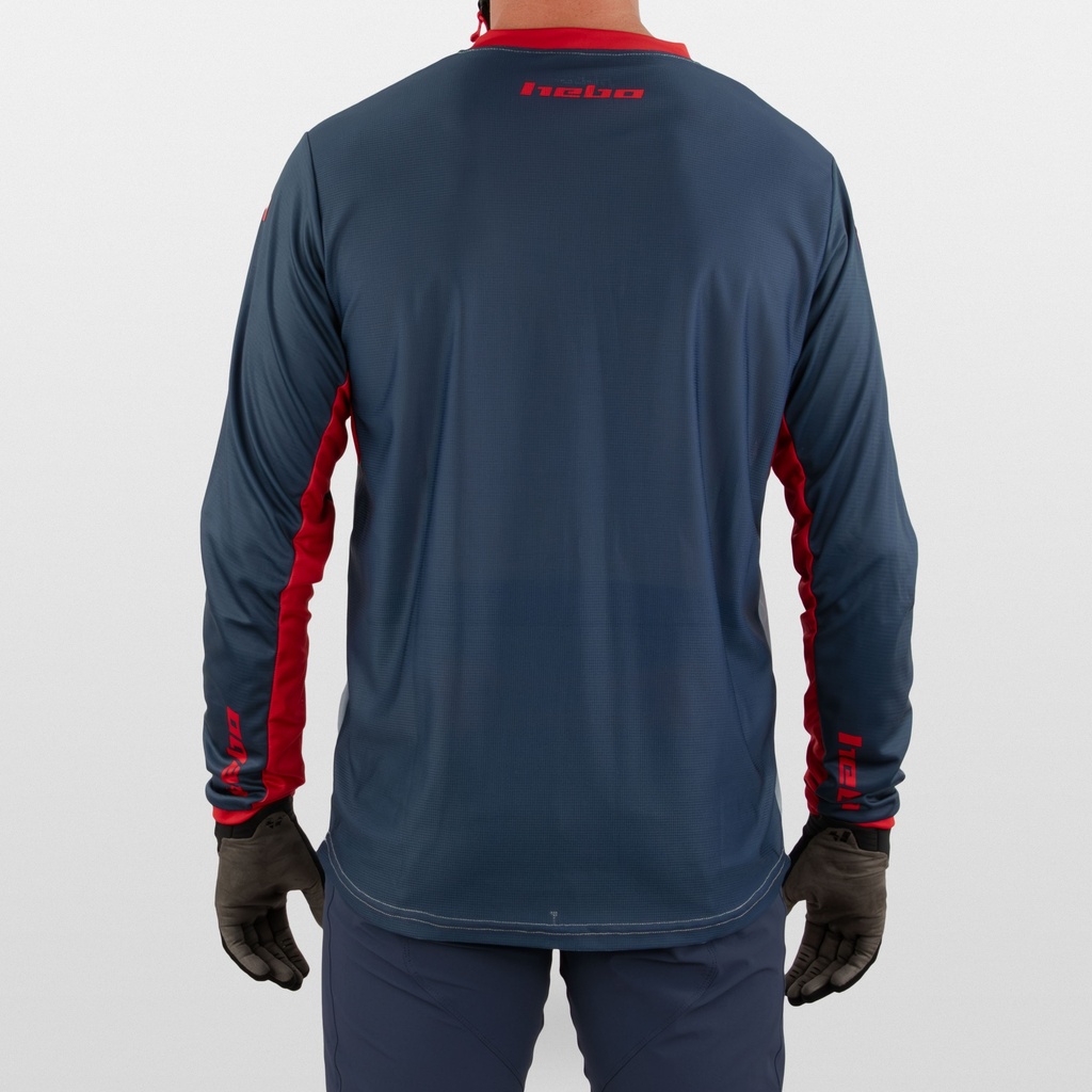 Hebo Tech Jersey with Breathable Lightweight Polyester Fabric (Blue) - Back (Lifestyle)