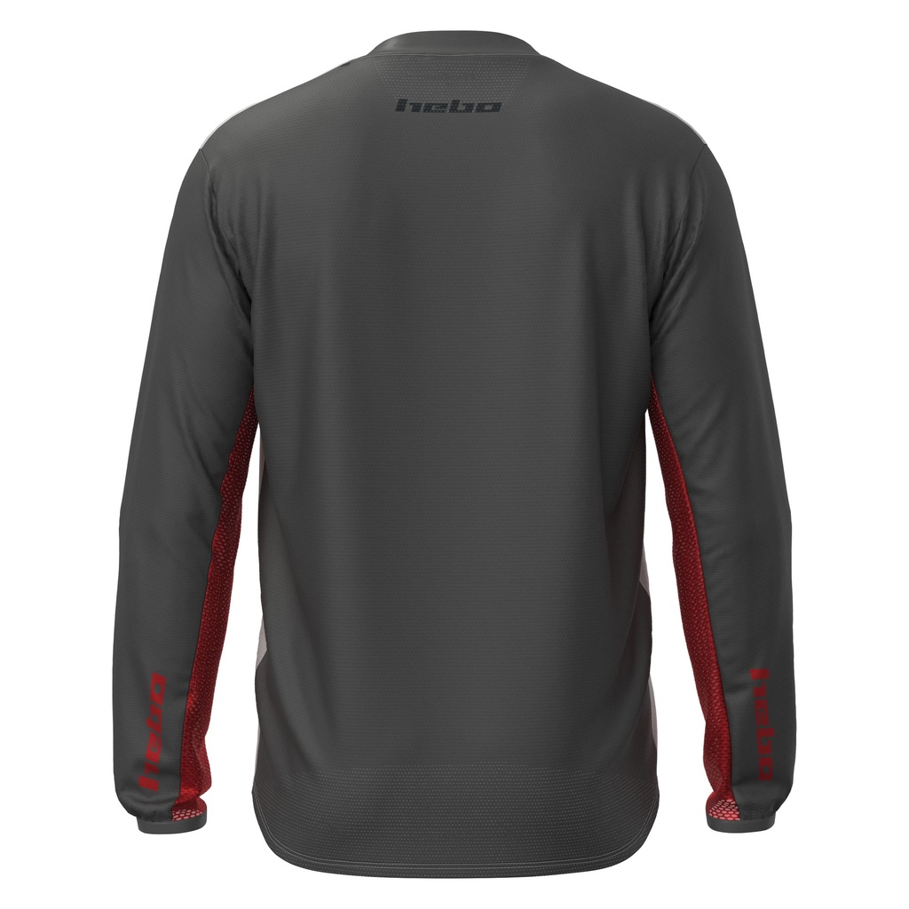 Hebo Tech Jersey with Breathable Lightweight Polyester Fabric (Dark Grey) - Back