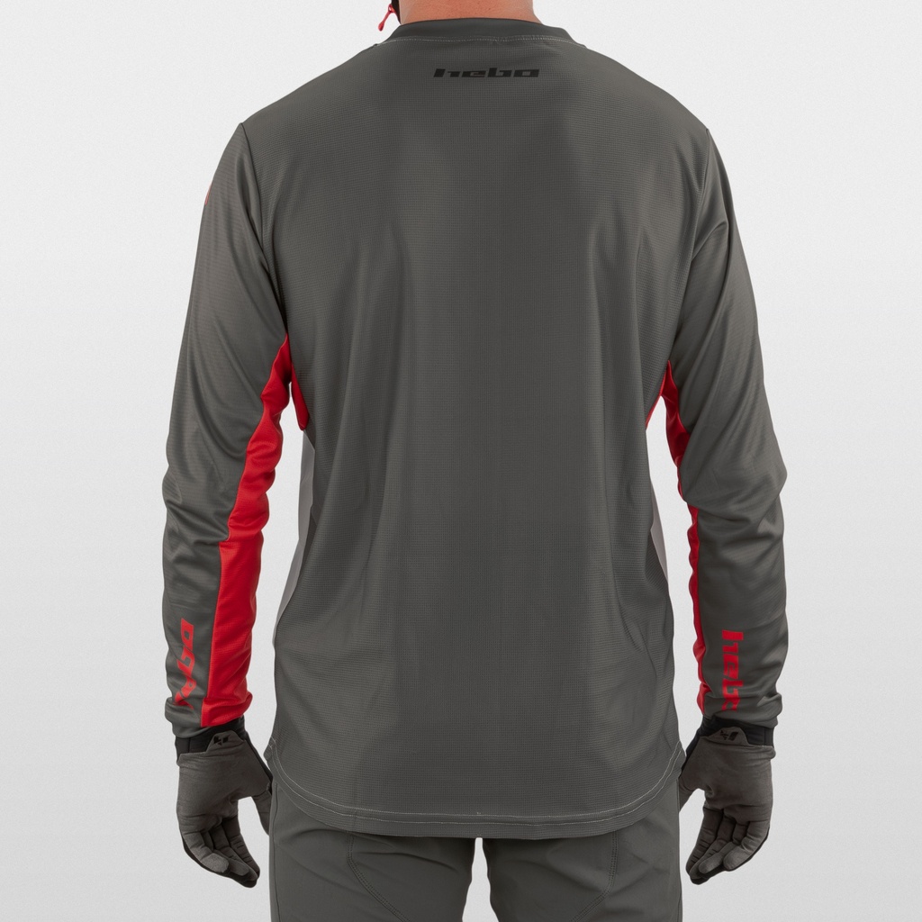 Hebo Tech Jersey with Breathable Lightweight Polyester Fabric (Dark Grey) - Back (Lifestyle)
