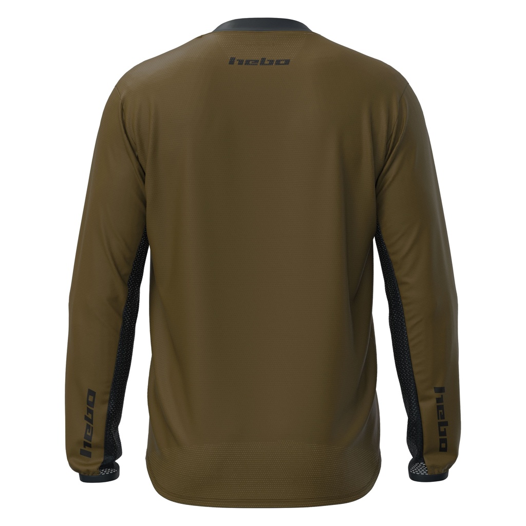 Hebo Tech Jersey with Breathable Lightweight Polyester Fabric (Khaki) - Back
