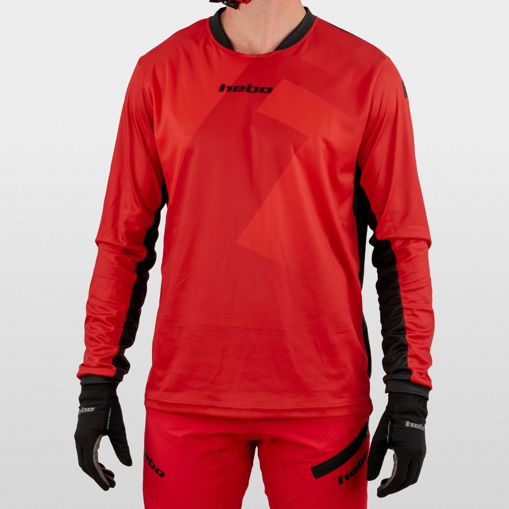 Hebo Tech Jersey with Breathable Lightweight Polyester Fabric (Red) - Front (Lifestyle)