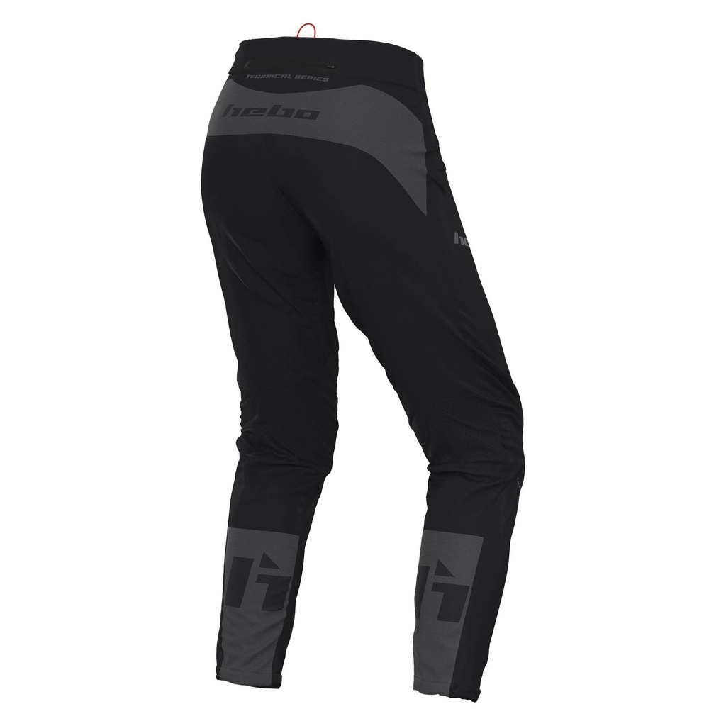 Hebo Tech Pants with Lightweight Durable Nylon Fabric (Black) - Back