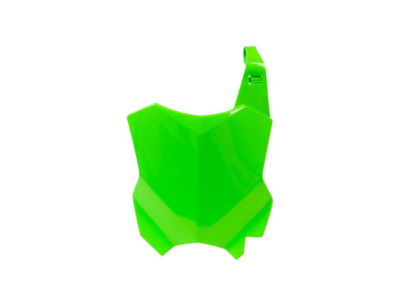 RTech Plastic Kit for Kawasaki KX and KX-X Bikes - (KX Green) - FRONT NUMBER PLATE