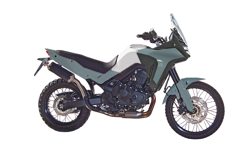 RTech Complete Plastic Kit for Honda Transalp 750 Models (2023 to 2025) - 7 PCS - (Quantum Grey / Black)