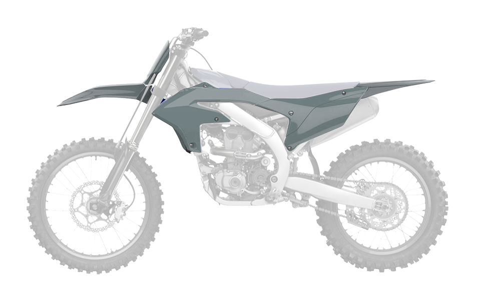 RTech Plastic Kit for Yamaha YZF/YZ-FX Models (2023 to 2026) - 5 PCS - (Quantum Grey)