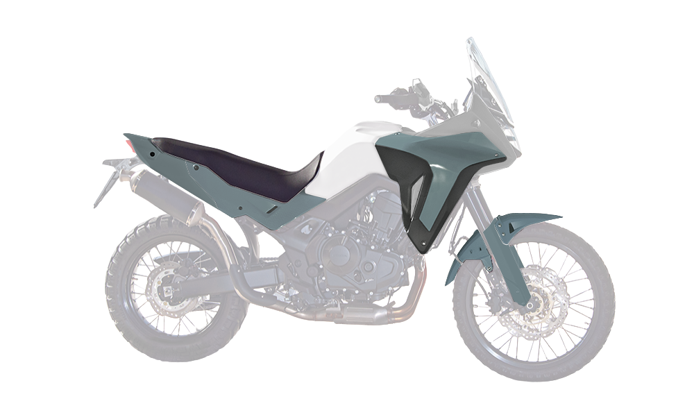 RTech Complete Plastic Kit for Honda Transalp 750 Models (2023 to 2025) - 7 PCS - (Quantum Grey / Black)