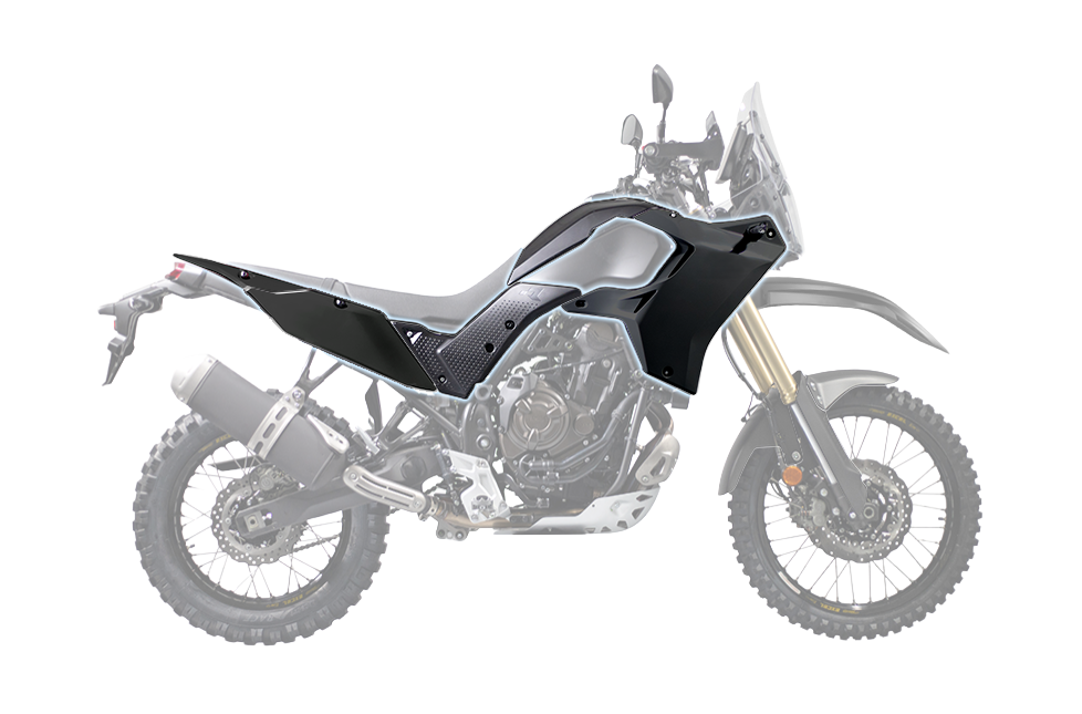 RTech Revolution Plastic Kit for Yamaha T7 Bikes (2019-2024) - 5 PCS - (Black)