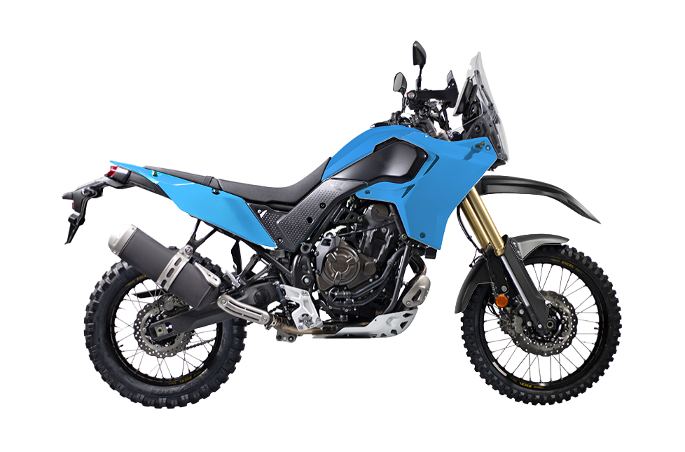 RTech Revolution Plastic Kit for Yamaha T7 Bikes (2019-2024) - 5 PCS - (Light Blue/Black) 