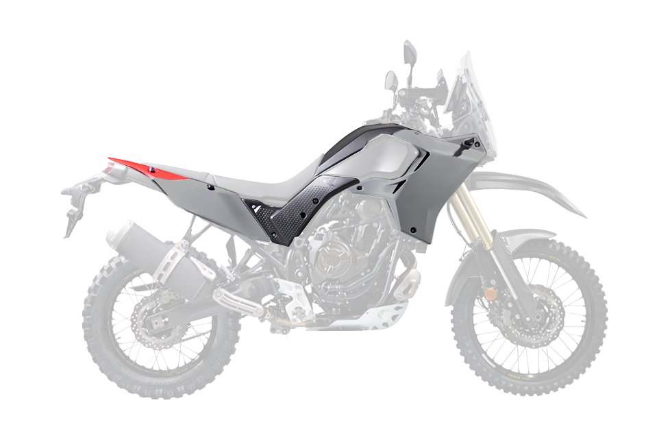 RTech Revolution Plastic Kit for Yamaha T7 Bikes (2019-2024) - 5 PCS - (Light Grey/Black/Red)