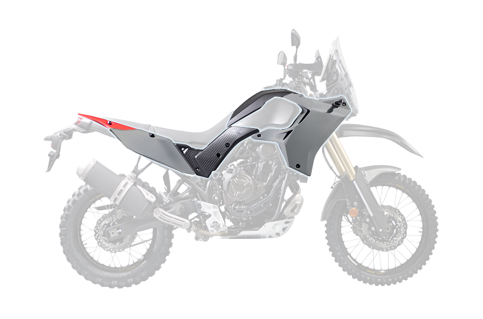 RTech Revolution Plastic Kit for Yamaha T7 Bikes (2019-2024) - 5 PCS - (Light Grey/Black/Red)