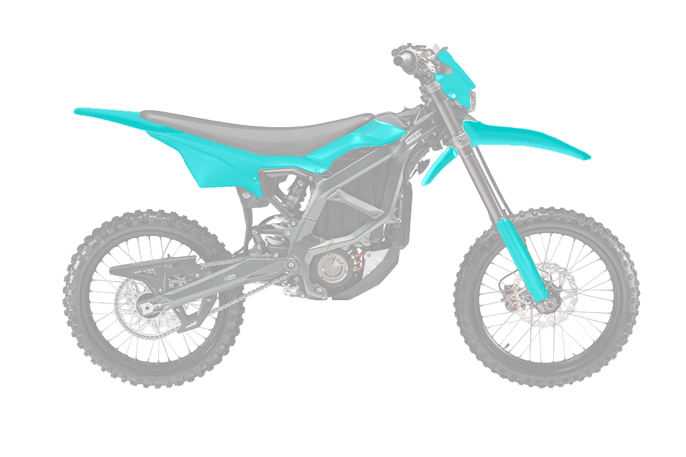 RTech Complete Plastic Kit for Sur-Ron Ultra Bee Models (2023 to 2025) - 6 PCS - (Aquamarine Green)