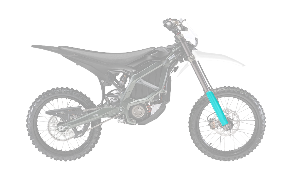 RTech Fork Protectors for Sur-Ron Ultra Bee Models (2023 to 2025) - (Aquamarine Green)