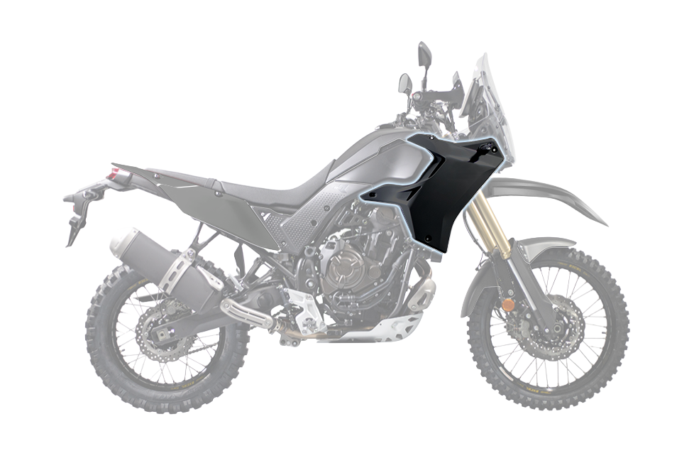 RTech Radiator Shrouds for Yamaha Tenere 700 Bikes (2019-2024) - (Black)