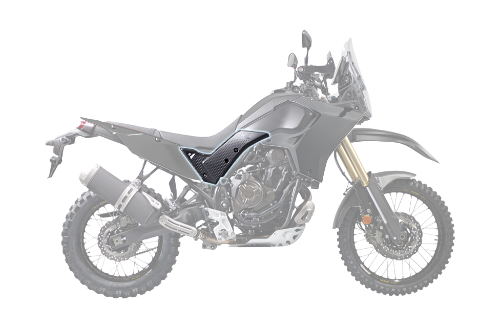 RTech Central Side Panels for Yamaha Tenere 700 Bikes (2019-2024) - (Black)