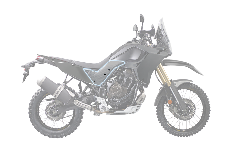 RTech Central Side Panels for Yamaha Tenere 700 Bikes (2019-2024) - (Light Grey)