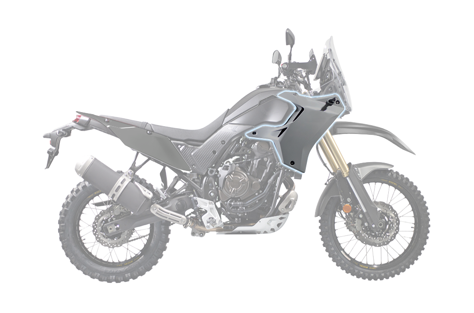 RTech Radiator Shrouds for Yamaha Tenere 700 Bikes (2019-2024) - (Light Grey)