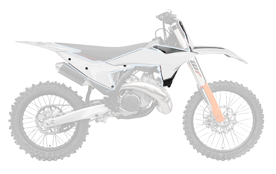 RTech Plastic Kit - KTM SX/XC/SXF/XCF Models (2024 to 2025) - 6 PCS - (White / Black)