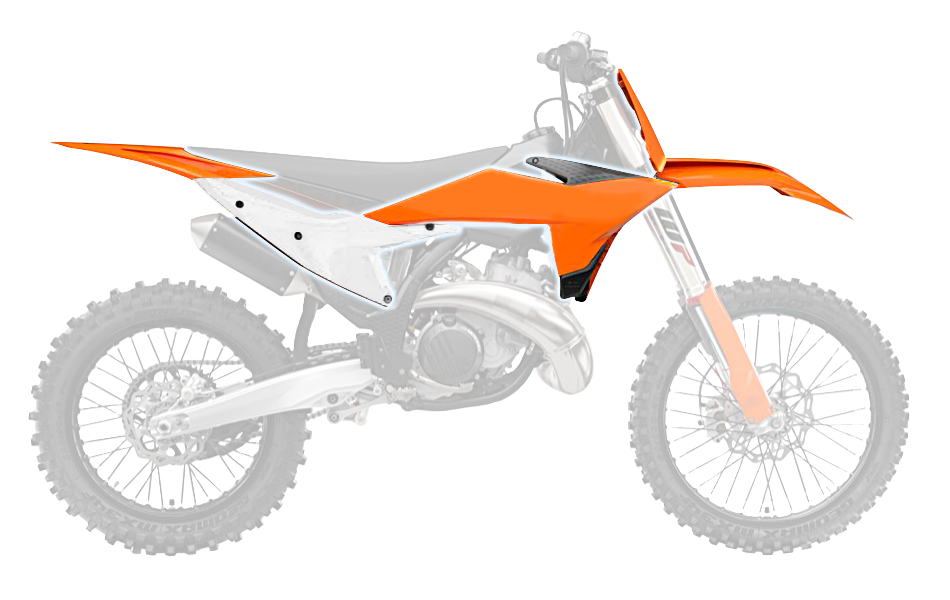 RTech Plastic Kit for KTM SX/SX-F & XC/XC-F Models (2024 to 2025) - 6 PCS - (KTM Orange / Black / White)