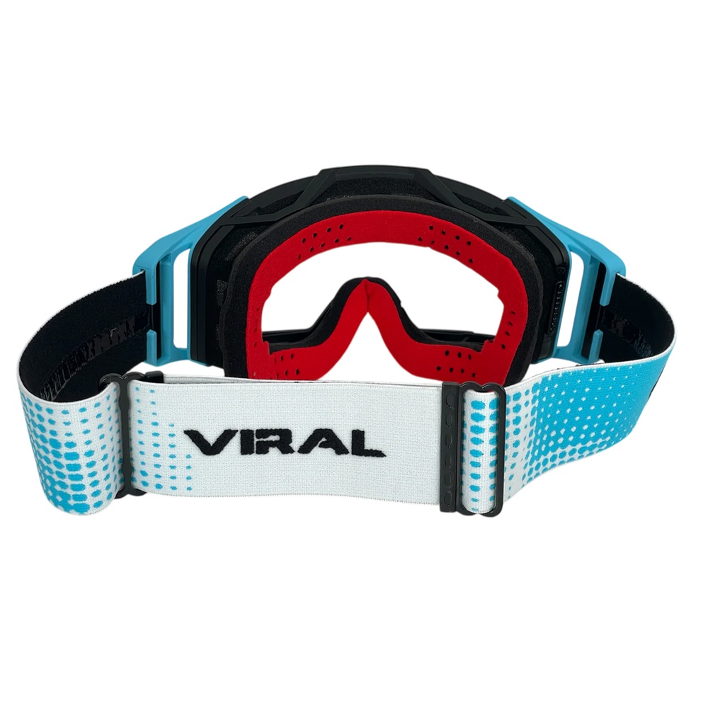 Viral Signature Series Offroad Goggle With Clear Lens ( Cyan/White )