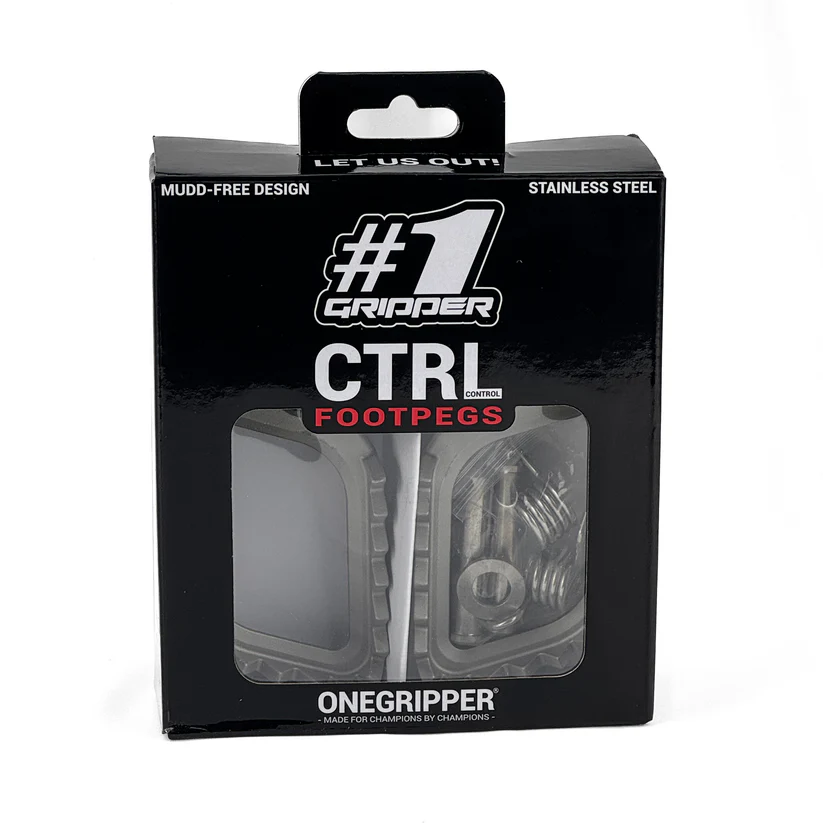 #1 Gripper Stainless Steel CTRL Footpegs - Package (Front)