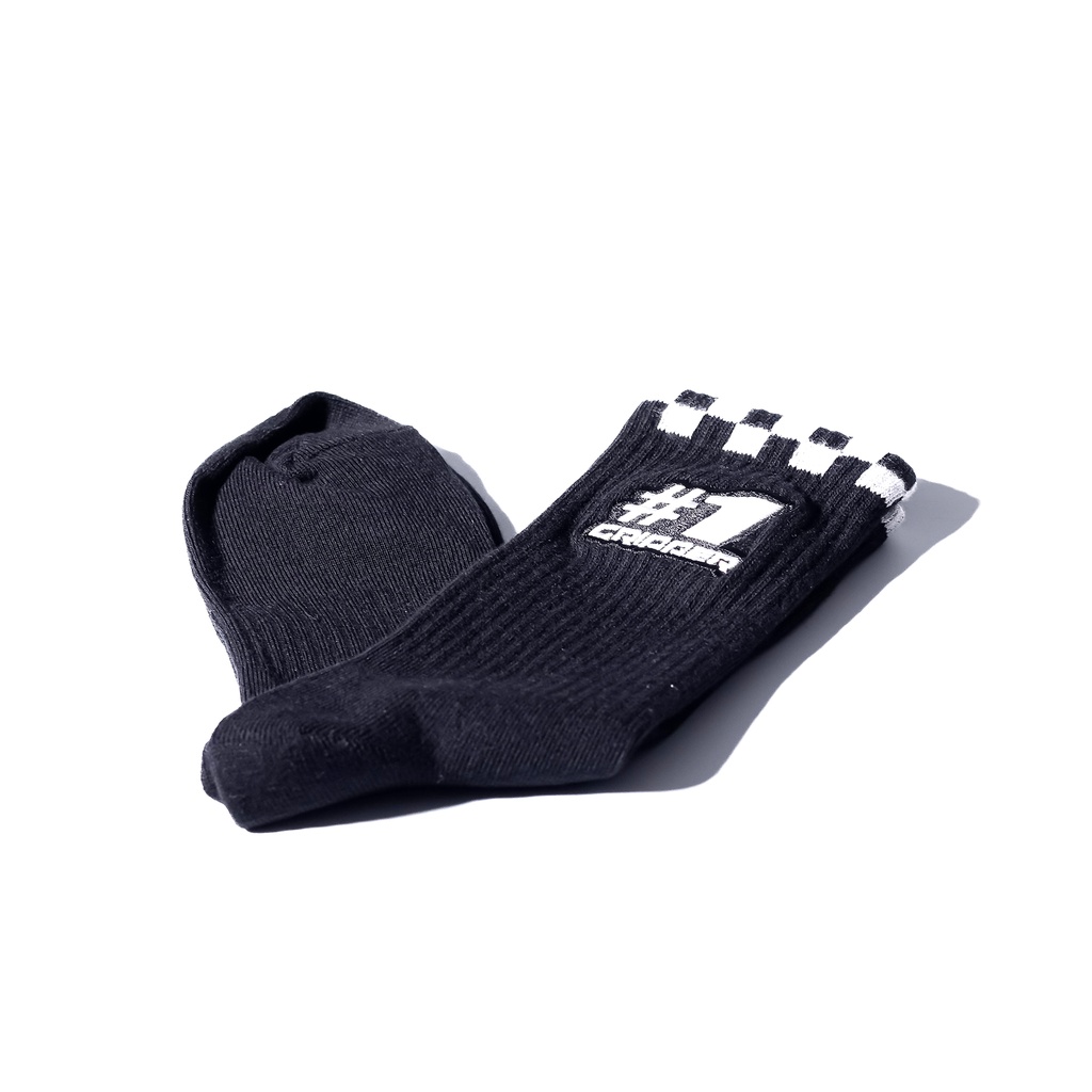 #1 Gripper Adult Crew Socks - Black