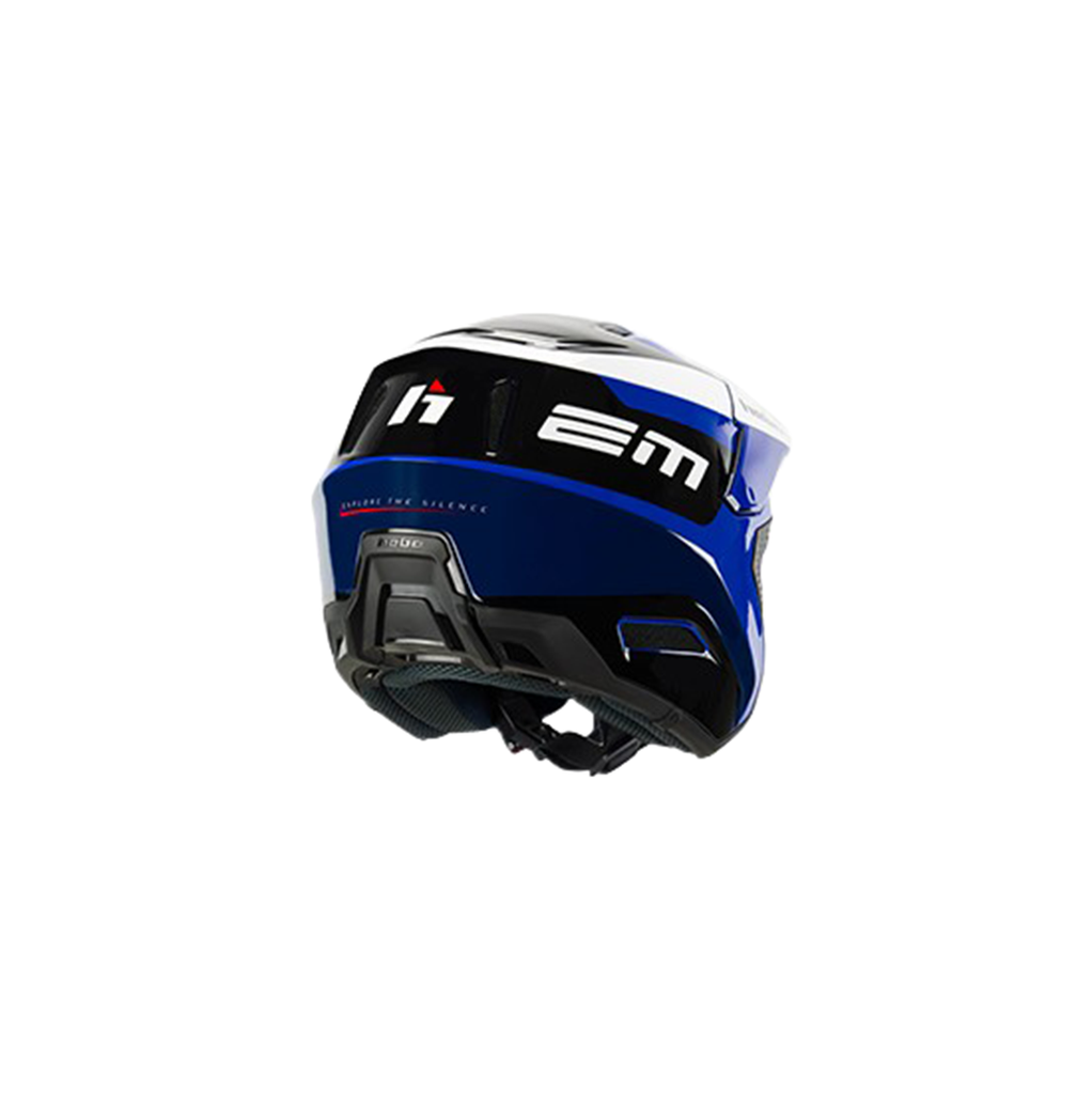 Hebo × Electric Motion Trials Helmet - Factory Team Edition - 45° Rear View