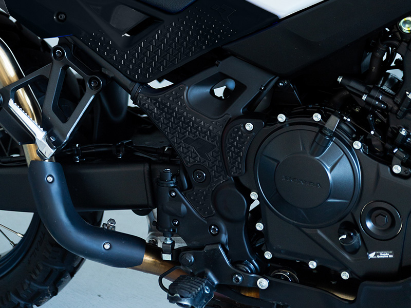 RTech Bi-Material Frame Protectors for Honda Transalp 750 (2023-2026) - Right Side (Installed)
