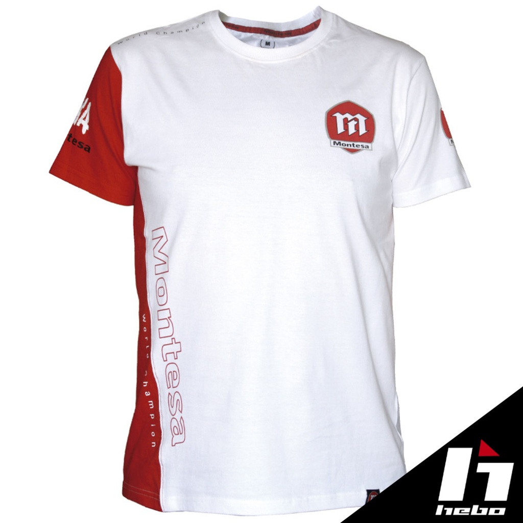 Hebo - T-Shirt, Paddock, Montesa, White/Red, MT2005 (Limited Stock)