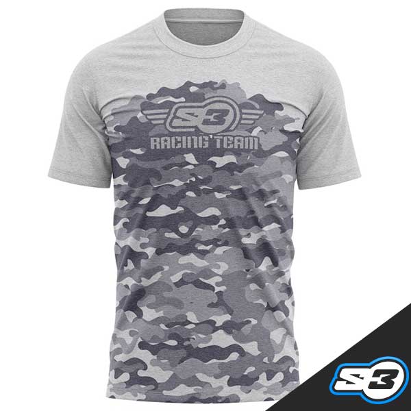 S3 - T-Shirt, Racing Team, Grey/Black (Limited Stock)