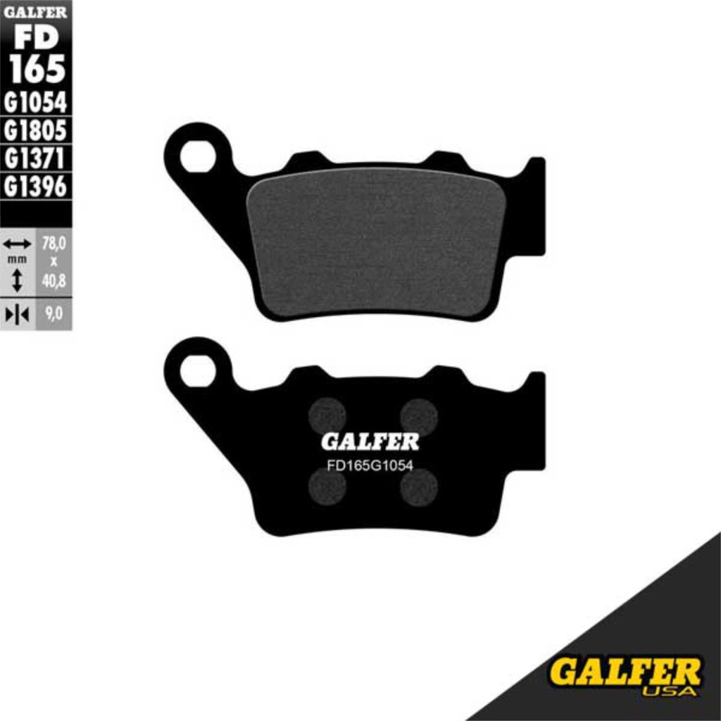 Galfer - Pads, Brake, FD165, G1054, Semi-Metallic