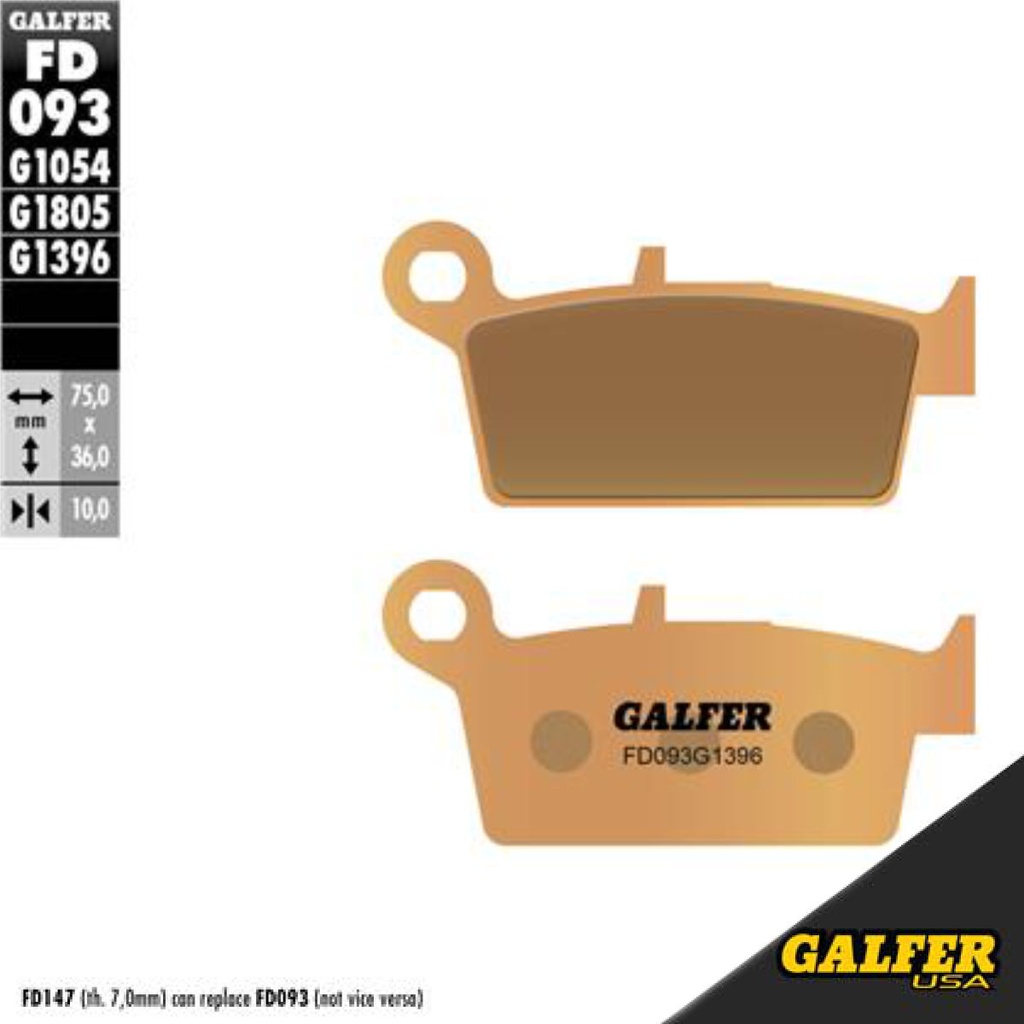 Galfer - Pads, Brake, FD093, G1396, Sintered