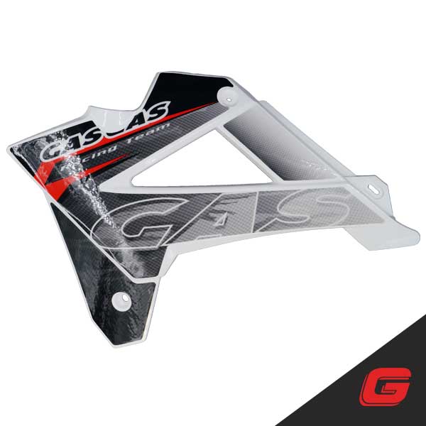 GASGAS Cover, Radiator, Left, White w/Decal, GasGas 2009, BE92000RCCT2509