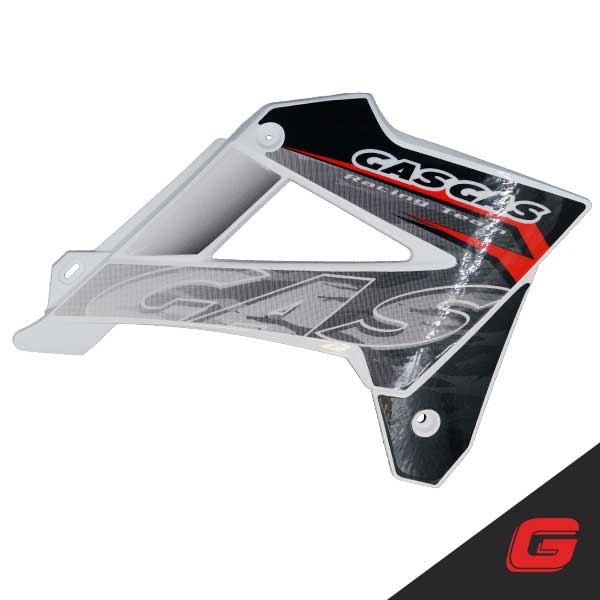 RJ - Cover, Radiator, Right, White w/Decal, GasGas 2009, BE91500RCCT2509 (Limited Availability)