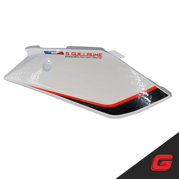 RJ - Number Plate, Enduro, Right, White w/Decal, GasGas 2012, BE90000103012CT (Limited Availability)