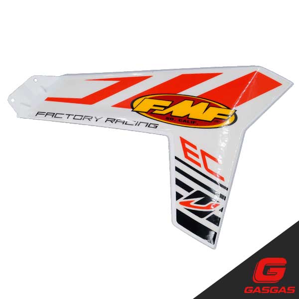 RJ - Cover, Radiator, Lower Right, White w/Decal, GasGas 2012, BE90000343012 (Limited Availability)