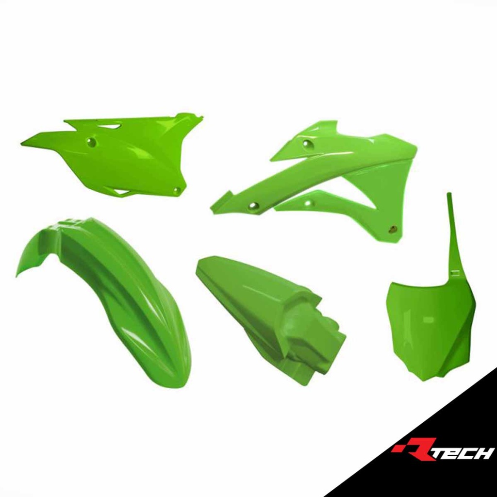 RTech R-KITKX0-VE0-599 Plastic Kit - Kawasaki KX/KX-X Models (2014 to 2024) - 5 PCS - (KX Green)