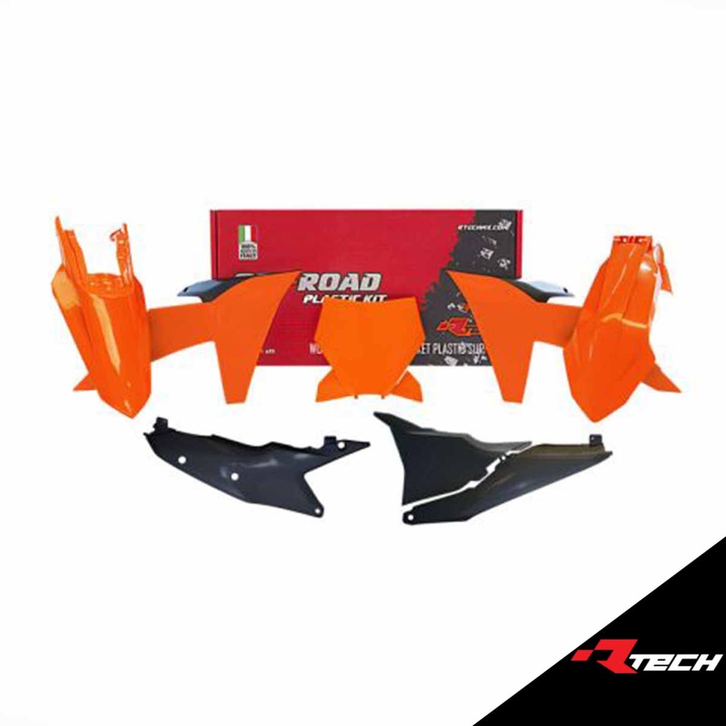RTech R-KITKTM-AR0-123 Plastic Kit - KTM SX/SXF/XC/XCF Models (2022 to 2024) - 6 PCS - (K Orange / Black)