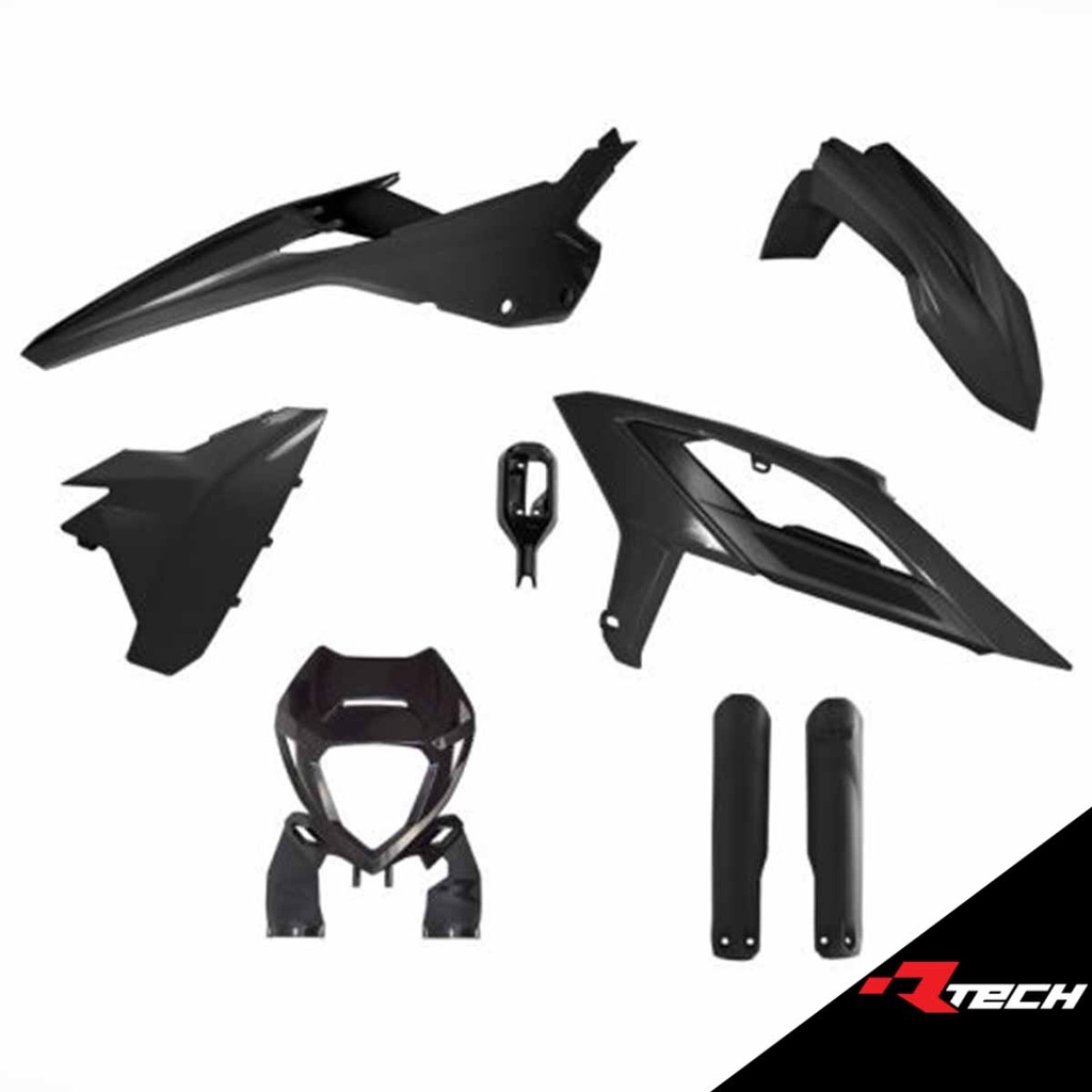 RTech Enduro Full Plastic Kit with Front Headlight Plastic & Factory Wrap Fork Protectors - Beta RR Models (2023 to 2024) - 6 PCS