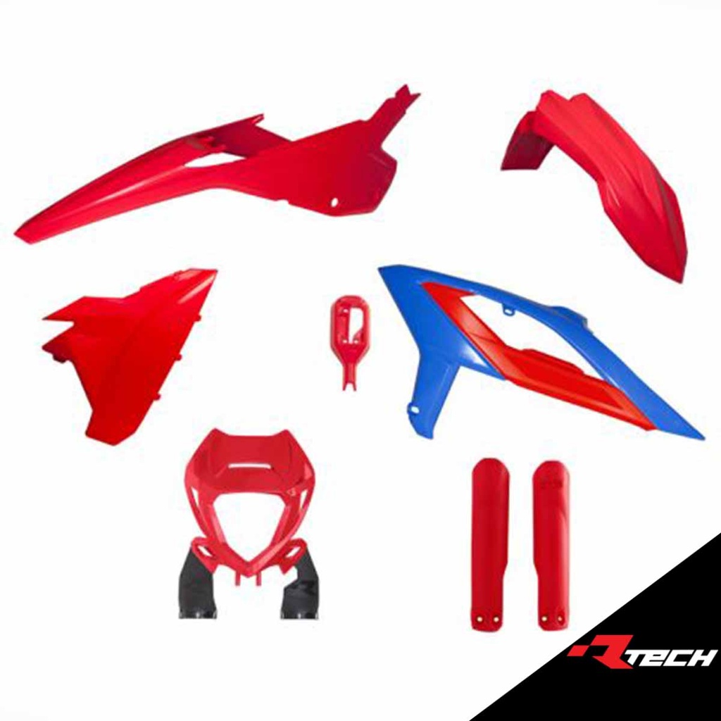 RTech Enduro Full Plastic Kit with Front Headlight Plastic & Factory Wrap Fork Protectors - Beta RR Models (2023 to 2024) - 6 PCS