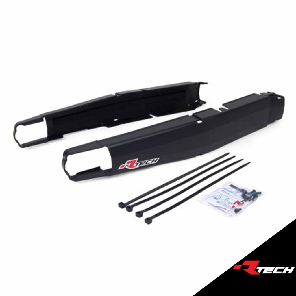 RTech R-PFCCRFNR001 Plastic Swingarm Protectors - Honda CRF-R/CRF-RWE/CRF-RX Models (2021 to 2024) - (Black)