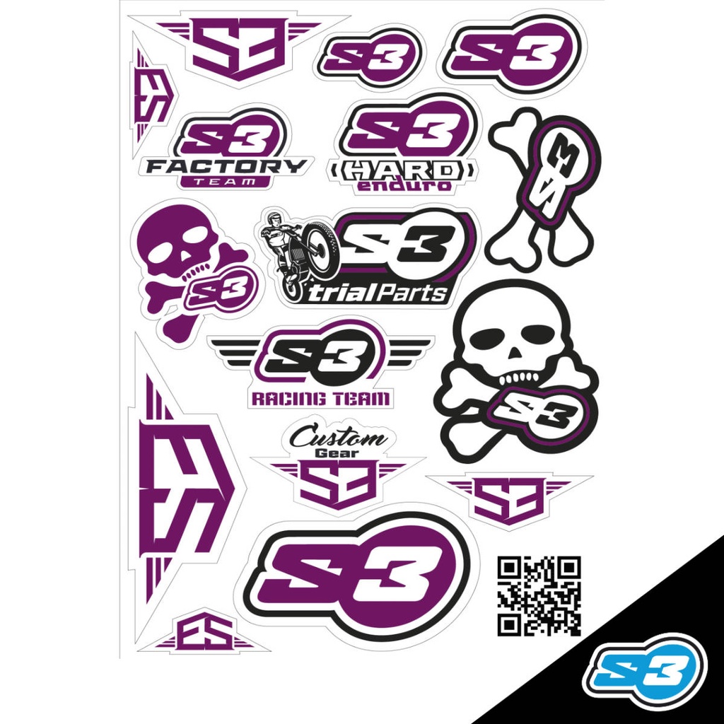 S3 - Sticker Set, Logos, Purple, DE-3-P