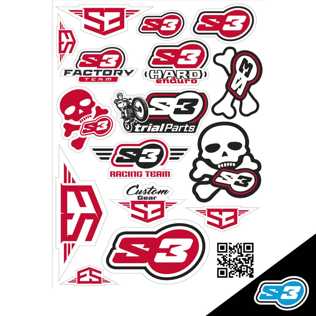 S3 - Sticker Set, Logos, Red, DE-4-R