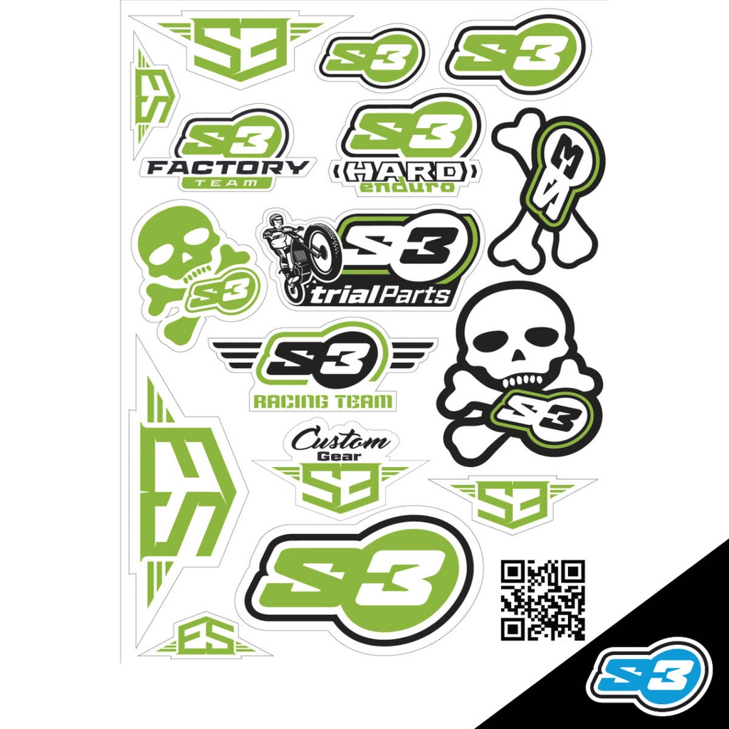 S3 - Sticker Set, Logos, Green, DE-5-V