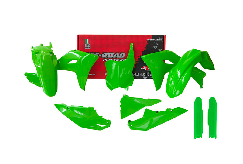 RTech Plastic Kit for Kawasaki KX and KX-X Bikes (2024-2025) - 6 PCS - (KX Green)